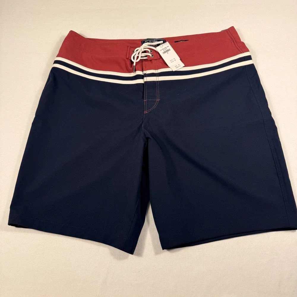 Abercrombie & Fitch‎ Board Shorts 36 Navy Red 9